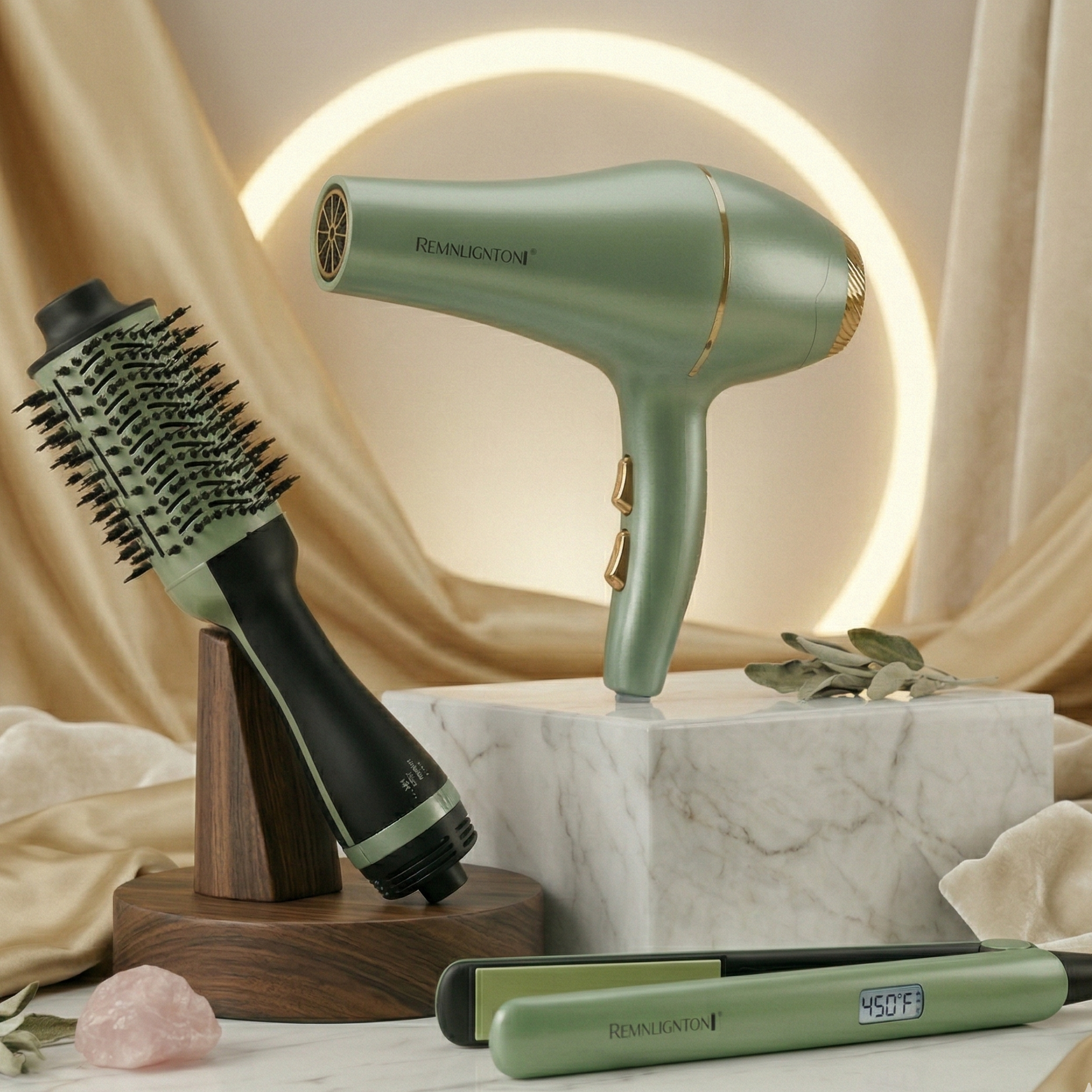 Combo Aguacate: Plancha + Cepillo + Secador