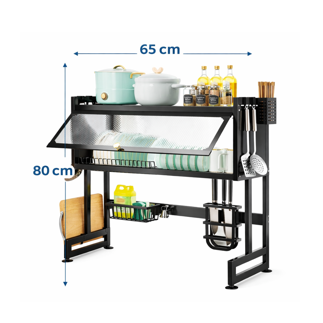 Escurridor Platos Loza Con Tapa De 65 CM